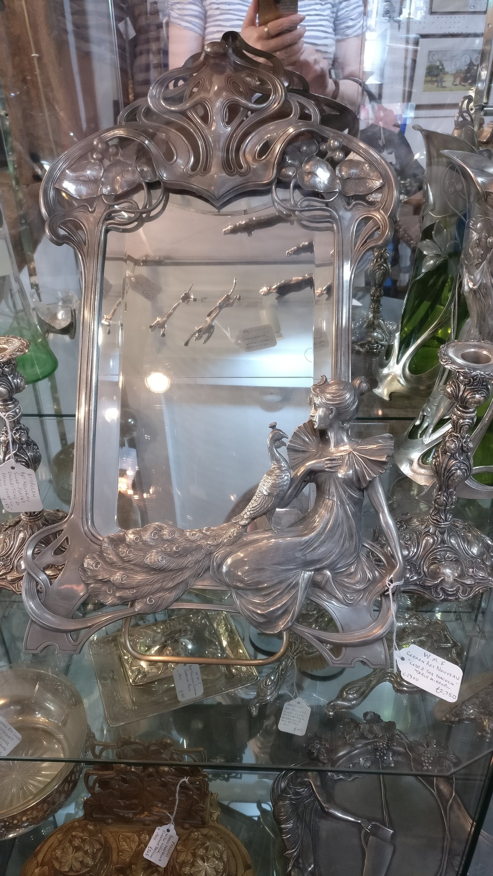 Lady & The Peacock table mirror by WMF